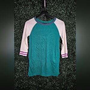 Old Navy Teal and Cream Kids Raglan Dress